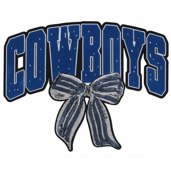 Cowboy Sequin Patch Bow Design | Stylish NFL Inspired Sparkle Patch