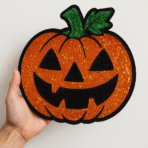Halloween Pumpkin Smile Sequin Patches. - Image 2
