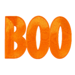 BOO Orange Halloween Sequin Patches